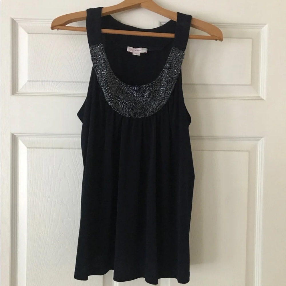 JW STYLE Navy Beaded Tank Large